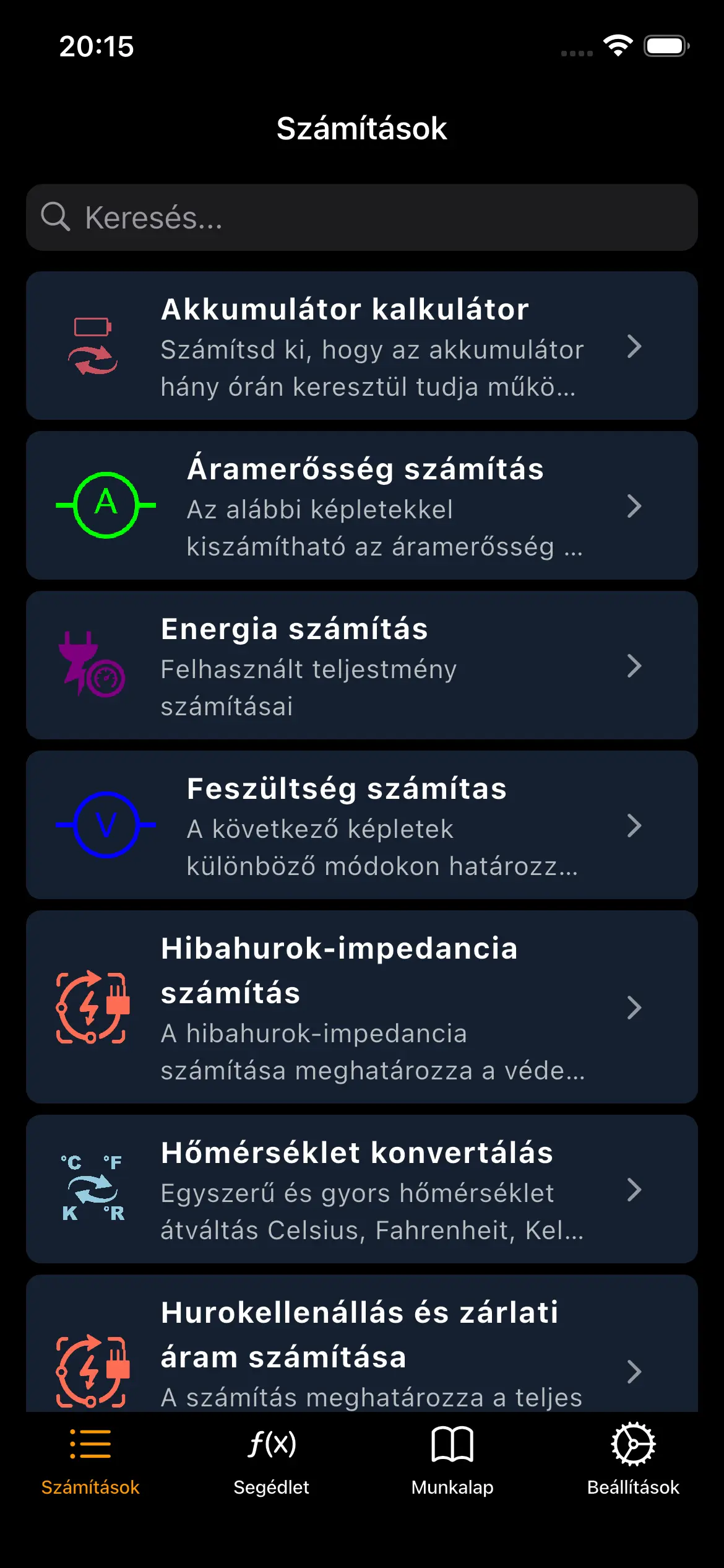 Electrician assistant - Számítások